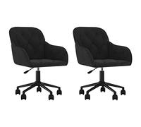vidaXL 2X Sillas de Comedor Giratorias Asiento Sillón Regulable Restaurante Cocina Sala Estar Salón Decoración Cafetería Terciopelo Negro