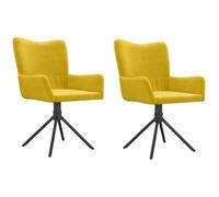 vidaXL 2X Sillas de Comedor Giratorias Asiento Sillón Restaurante Cocina Sala Estar Salón Decoración Adorno Cafetería Terciopelo Amarillo