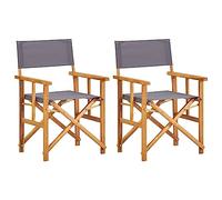 vidaXL 2X Sillas de Director Mobiliario y Decoración Cómodas Robustas Resistentes Funcionales Prácticas Modernas Elegantes Madera Maciza de Acacia