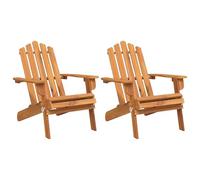vidaXL 2X Sillas de Jardín Adirondack Exterior Patio Reposabrazos Asiento Mobiliario Aire Libre Fuera Casa Mueble Madera Maciza de Acacia