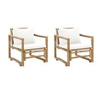 vidaXL Sillas de jardín de bambú 60x65x72 cm – Pack de 2