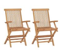 vidaXL 2X Sillas de Jardín de Madera de Teca 55x60x89 cm Asientos para Patio