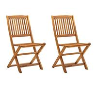 vidaXL 2X Sillas de Jardín Plegables Mobiliario Terraza Elegantes Clásicas Modernas Prácticas Duraderas Resistentes Funcionales Madera Maciza Acacia