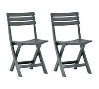 vidaXL 2X Sillas de Jardín Plegables Reclinables Tumbona Patio Exterior Aire Libre Balcón Asiento Decoración Mueble Comedor Restaurante Plástico Verde