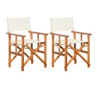 vidaXL 2X Sillas Director Mobiliario Jardín Exteriores Diseño Icónico Resistentes Intemperie Duraderas Cómodas Plegables Madera Maciza de Acacia