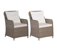 vidaXL 2X Sillones de Jardín Ratán Sintético Marrón y Crema Mobiliario Terraza