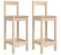 Taburetes Altos 2 Uds Madera Maciza De Pino 40x41,5x112 Cm Vidaxl