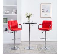vidaXL 2x Taburetes de Cocina Casa Pub Barra Restaurante Mostrador Asiento con Reposapiés Silla de Bar Moderno Cuero Sintético