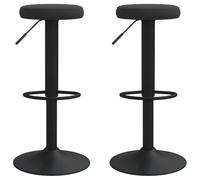vidaXL 2X Taburetes de Cocina Casa Pub Bistró Restaurante Mostrador Asiento Reposapiés Silla Alta de Bar Moderno Ajustable Terciopelo Negro