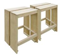 vidaXL 2X Taburetes Jardín Madera Pino Impregnada 40x30x80 Silla Banco Mueble