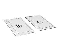 vidaXL 2x Tapas para Bandeja de Alimentos GN 1/1 Utensilios Calientaplatos Plato Platillo Cocina Comida Buffet Baño María 530x325 mm Acero Inoxidable
