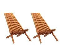vidaXL 2X Tumbonas Plegables Jardín Mobiliario Decoración Cómodas Robustas Resistentes Funcionales Prácticas Modernas Elegantes Madera Maciza Acacia