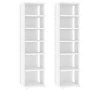 vidaXL Zapatero organizador Pack de 2 – Contrachapada blanco 27,5x27x102 cm