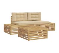 vidaXL 3 Pieza Conjunto de sofás de Exterior Poliéster Blanco, Sofá Moderno para Exterior, Mueble seccional Duradero, Lounge de jardín, Set cómodo para terraza