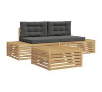 vidaXL 3 Pieza Conjunto de sofás de Exterior Poliéster Blanco, Sofá Moderno para Exterior, Mueble seccional Duradero, Lounge de jardín, Set cómodo para terraza