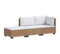 vidaXL 3 uds. Conjunto de Lounge de Ratan con Cojines GENDT Natural