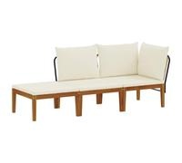 vidaXL 3 pcs Madera de Acacia Sólida y Cuerda Natural, Conjunto de jardín, diseño Modular, Limpieza fácil, sofá Exterior, Asientos cómodos para Relajarse en el Patio