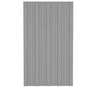vidaXL 36x Panel para Tejado Plancha Lámina de Techo para Garaje Caseta Placa Cobertizos Establos Casas Móviles Acero Galvanizado Gris 80x45 cm