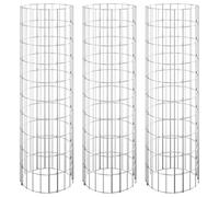 vidaXL 3X Arriate Gaviones Circular Jardinera Parterre Estructura Jaula Jardín Caja Patio Macetero Tiestos Soporte Acero Galvanizado