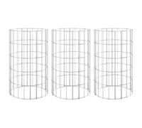 vidaXL 3X Arriate Gaviones Circular Jardinera Parterre Estructura Jaula Jardín Caja Patio Macetero Tiestos Soporte Acero Galvanizado