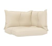 vidaXL 3X Cojines Sofá Palés Tel Cabezal al Mueble Silla Coche Rectangular Almohada para Sillón Cojín de Espalda de Coche Tela Crema 60x61x10 cm