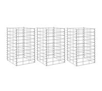 vidaXL 3x de Gaviones Jardinera Macetero Cesta Pared Alambre Flores Plantas Jardín Patio Estable Hierro 30x30x50 cm