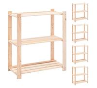 vidaXL 3X Estanterías con 5 Niveles Estantes Repisas Librería Mueble de Despacho Salon Casa 150 kg Madera de Pino Maciza