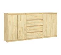 vidaXL 3X Madera Maciza de Pino Armario Auxiliar Lateral Auxiliar Alacena Entrada Sala de Estar Almacenaje Organizador Salón Mueble