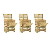 vidaXL 3X Madera Pino Impregnada Compostador Listones Jardín Reciclado Compost Rápido Cocina Patio Terraza Balcón Contenedor Compostaje 80x50x100 cm