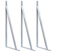 vidaXL 3X Soportes para Postes de Valla Toldo Vela Carpa Refugio Mástil Palo de Tienda Campaña Camping Exterior Robusto Duradero Acero Galvanizado