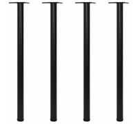 vidaXL 4 Patas de Mesa Modelo Regulables en Altura 1100 mm Negro Material Hierro
