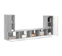 vidaXL 4 piezas Sonoma gris, un moderno centro de entretenimiento, juego de muebles tecnológico, espacio de almacenamiento versátil y diseño práctico para tu sala de estar