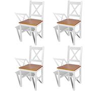 Sillas De Comedor 4 Unidades Madera De Pino Blancas Vidaxl