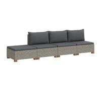 vidaXL 4 uds. Conjunto de Lounge de Ratán con Cojines GENDT Gris Kubu