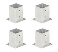 vidaXL 4X Anclajes para Postes Picas Punta Lanza Bases Soporte Jardín Patio al Aire Libre Estacas Exterior Valla Cerca Separador Metal Galvanizado 101 mm