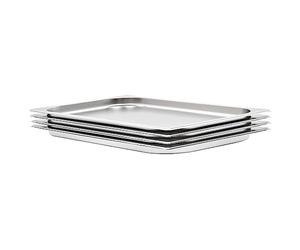 vidaXL 4X Bandejas Gastronorm de Alimentos GN 1/1 Utensilios Calientaplatos Hostelería Cocina Comida Buffet Baño María 20 mm de Acero Inoxidable