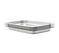 vidaXL 4X Bandejas Gastronorm de Alimentos GN 1/1 Utensilios Calientaplatos Plato Platillo Cocina Comida Buffet Baño María 40 mm Acero Inoxidable