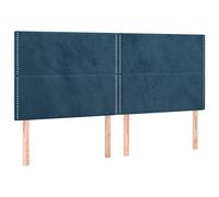 vidaXL 4X Cabeceros Cama Cabezal Dormitorio Estructura Habitación Mobiliario Muebles Decoración Adorno de Terciopelo Azul Oscuro 80x5x78/88 cm
