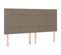 vidaXL 4X Cabeceros Cama Cabezal Dormitorio Estructura Habitación Mobiliario Muebles Decoración Adorno de Tela Gris Taupe 100x5x78/88 cm