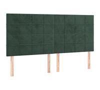 vidaXL 4X Cabeceros Dormitorio Cabezal Estructura Cama Tapizado Adorno Decoración Habitación Casa Hogar Terciopelo Verde Oscuro 80x5x78/88 cm