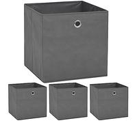 vidaXL 4X Cajas Almacenaje 32x32x32 cm Gris Textil Hogar Organización Cestas