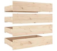 vidaXL 4X Cajones de Cama Almacenamiento Gaveta Accesorio Habitación Adultos Niños Adolescentes Dormitorio Noche Madera Maciza de Pino
