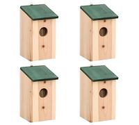 vidaXL 4X Casas para Pájaros de Jardín Nido para Aves Madera Maciza de Pino