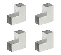 vidaXL 4X Conectores de Postes en L Soporte Jardín Patio al Aire Libre Estacas Exterior Valla Cerca Separador Metal Galvanizado 91x91mm