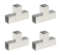 vidaXL 4x Conectores de Postes en T Soporte Jardín Patio al Aire Libre Estacas Exterior Valla Cerca Separador Metal Galvanizado 81x81mm