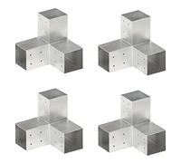 vidaXL 4x Conectores de Postes en Y Soporte Jardín Patio al Aire Libre Estacas Exterior Valla Cerca Separador Metal Galvanizado 81x81mm