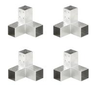 vidaXL 4x Conectores de Postes en Y Soporte Jardín Patio al Aire Libre Estacas Exterior Valla Cerca Separador Metal Galvanizado 71x71mm