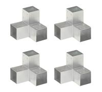 vidaXL 4x Conectores de Postes en Y Soporte Jardín Patio al Aire Libre Estacas Exterior Valla Cerca Separador Metal Galvanizado 91x91mm