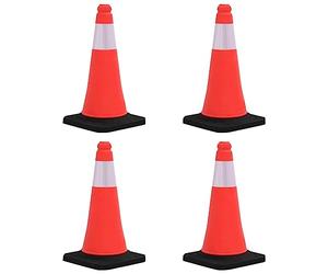 vidaXL 4x Conos de Tráfico Reflectantes con Base Pesada Señal Carretera Simulación de Aparcamiento Barreras Coche Advertencia Seguridad 50 cm