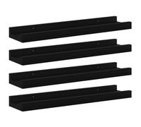 vidaXL Estante de pared flotante 4 unidades Negro 40x9x3 cm